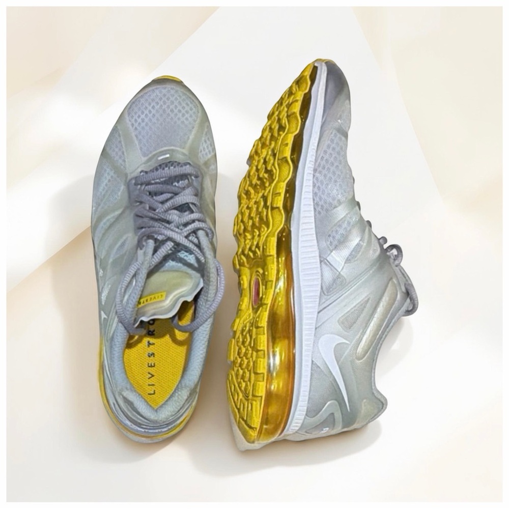 Nike Air Max+ 2010 Livestrong Silver Gold Running Sneakers | Women's 9.5 - Picture 10 of 13